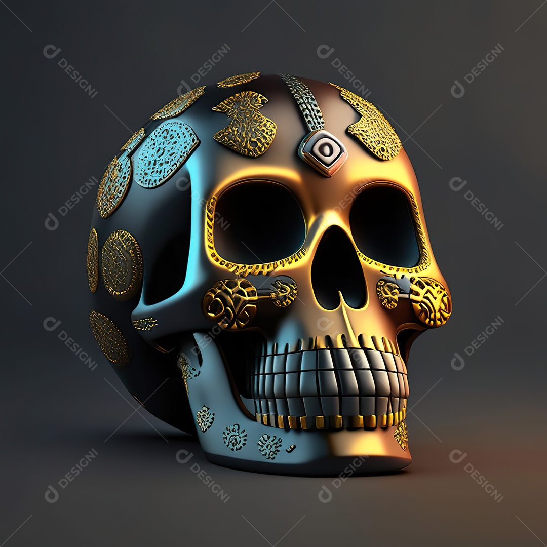 Caveira emoji engraçado altamente detalhado 8k