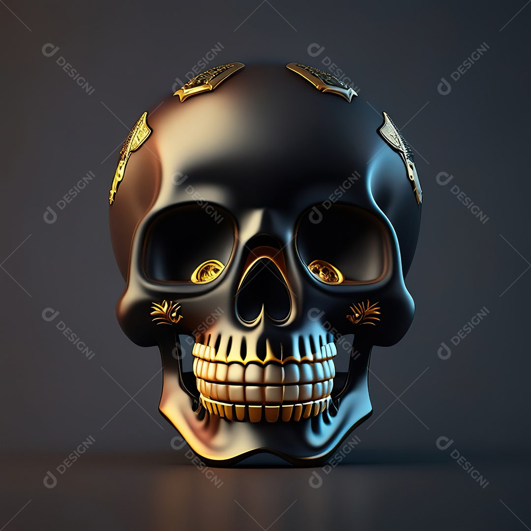 Caveira emoji engraçado altamente detalhado 8k