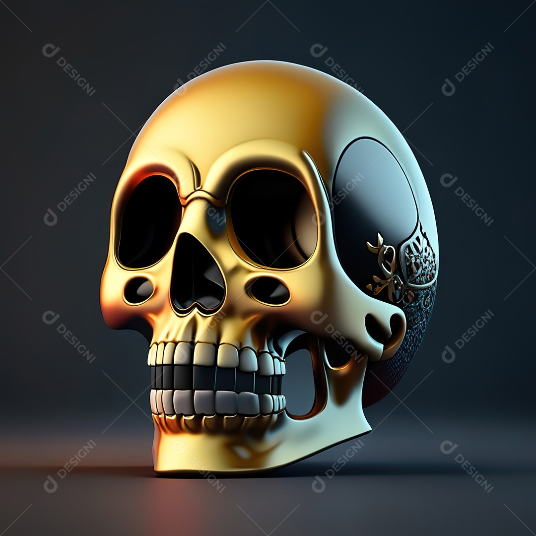 Caveira emoji engraçado altamente detalhado 8k