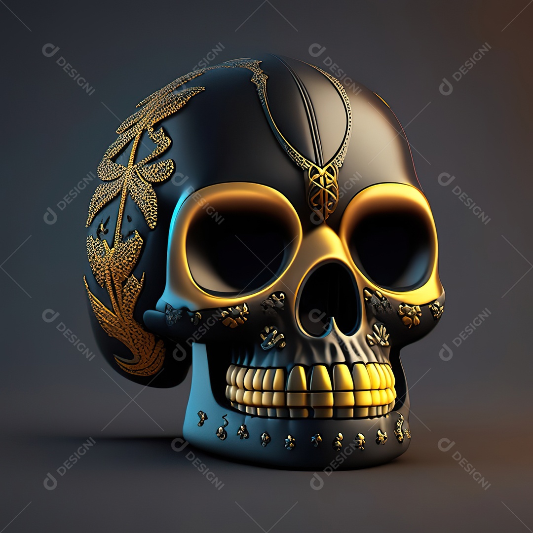 Caveira emoji engraçado altamente detalhado 8k