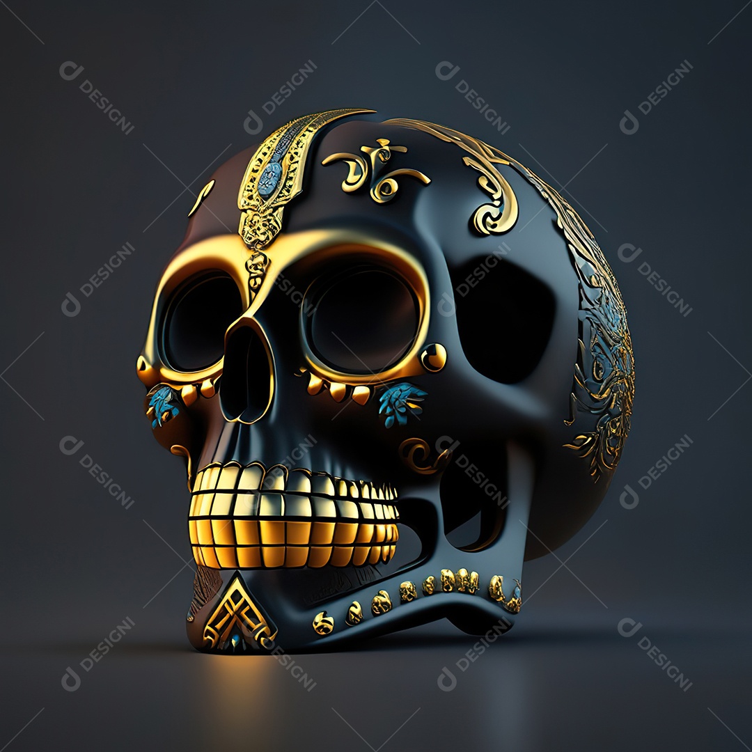 Caveira emoji engraçado altamente detalhado 8k