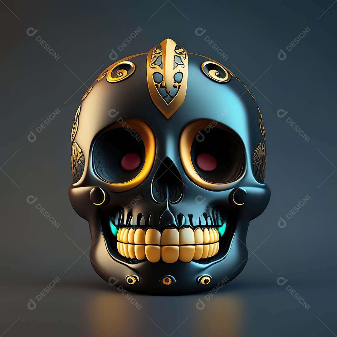 Caveira emoji engraçado altamente detalhado 8k