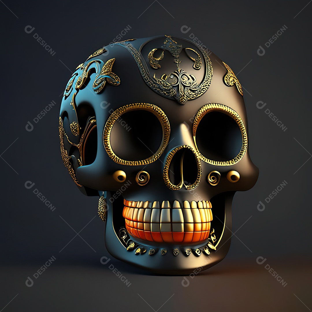 Caveira emoji engraçado altamente detalhado 8k