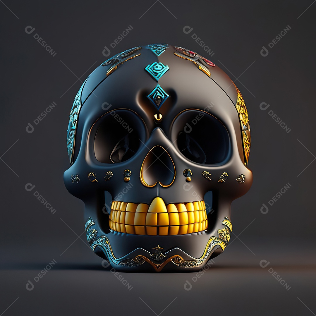 Caveira emoji engraçado altamente detalhado 8k