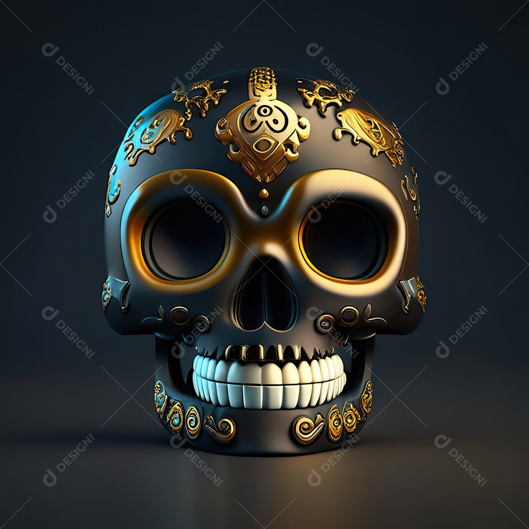 Caveira emoji engraçado altamente detalhado 8k