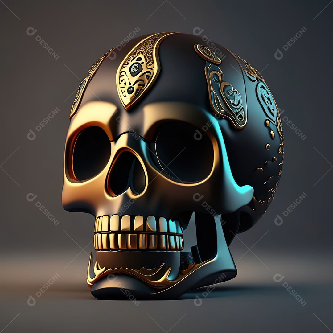 Caveira emoji engraçado altamente detalhado 8k