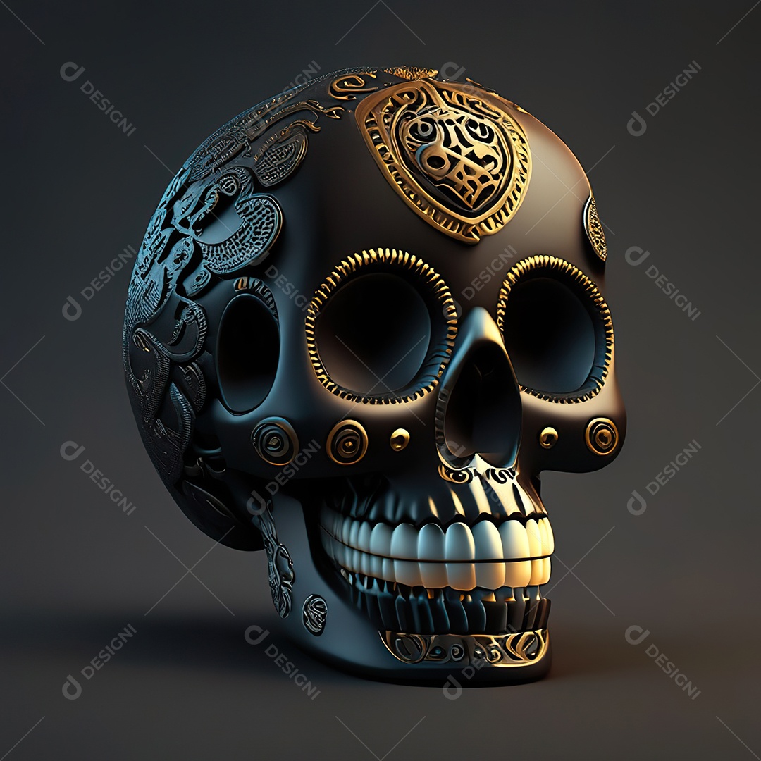 Caveira emoji engraçado altamente detalhado 8k