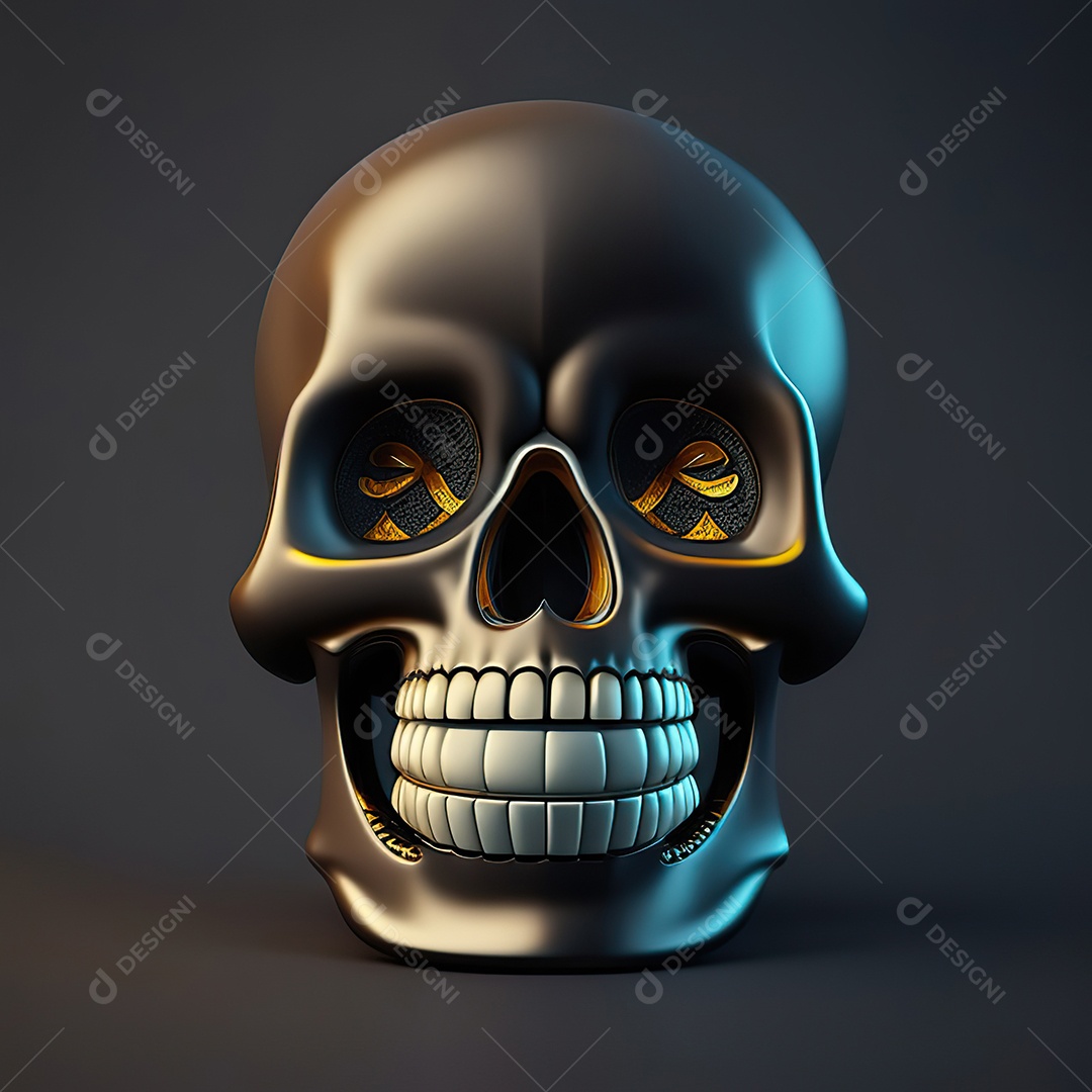 Caveira emoji engraçado altamente detalhado 8k