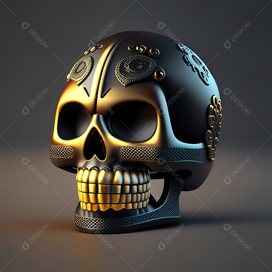 Caveira emoji engraçado altamente detalhado 8k