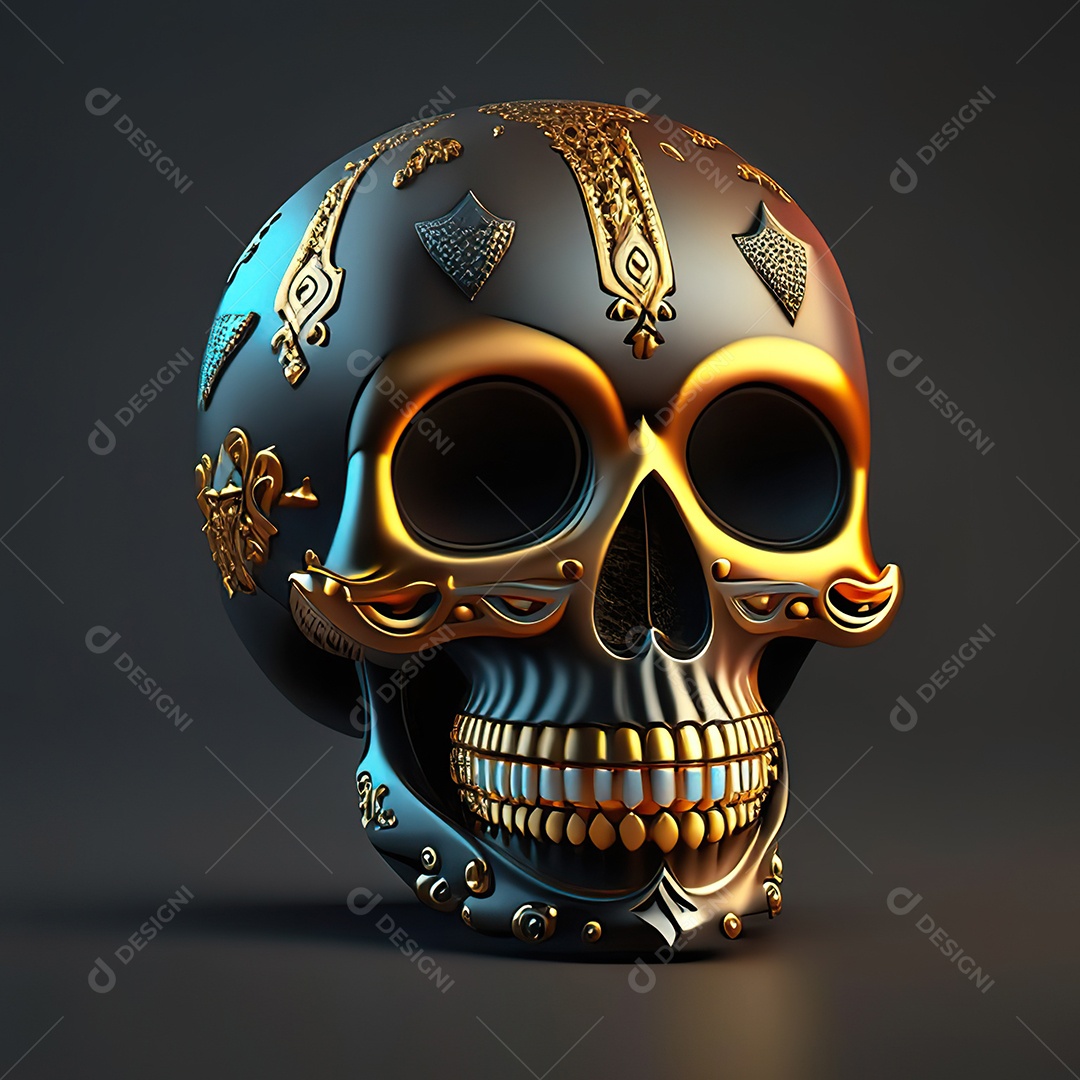 Caveira emoji engraçado altamente detalhado 8k