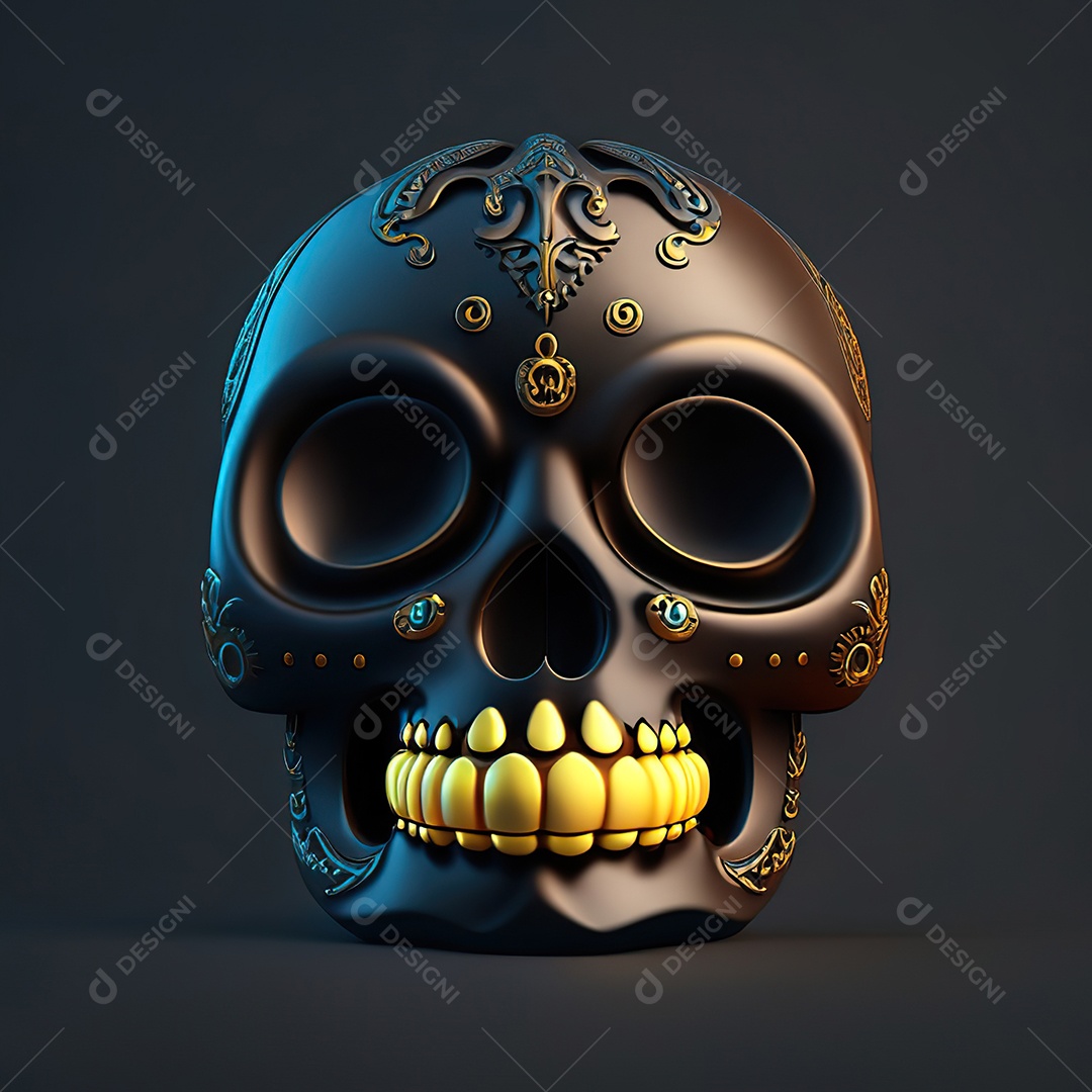 Caveira emoji engraçado altamente detalhado 8k