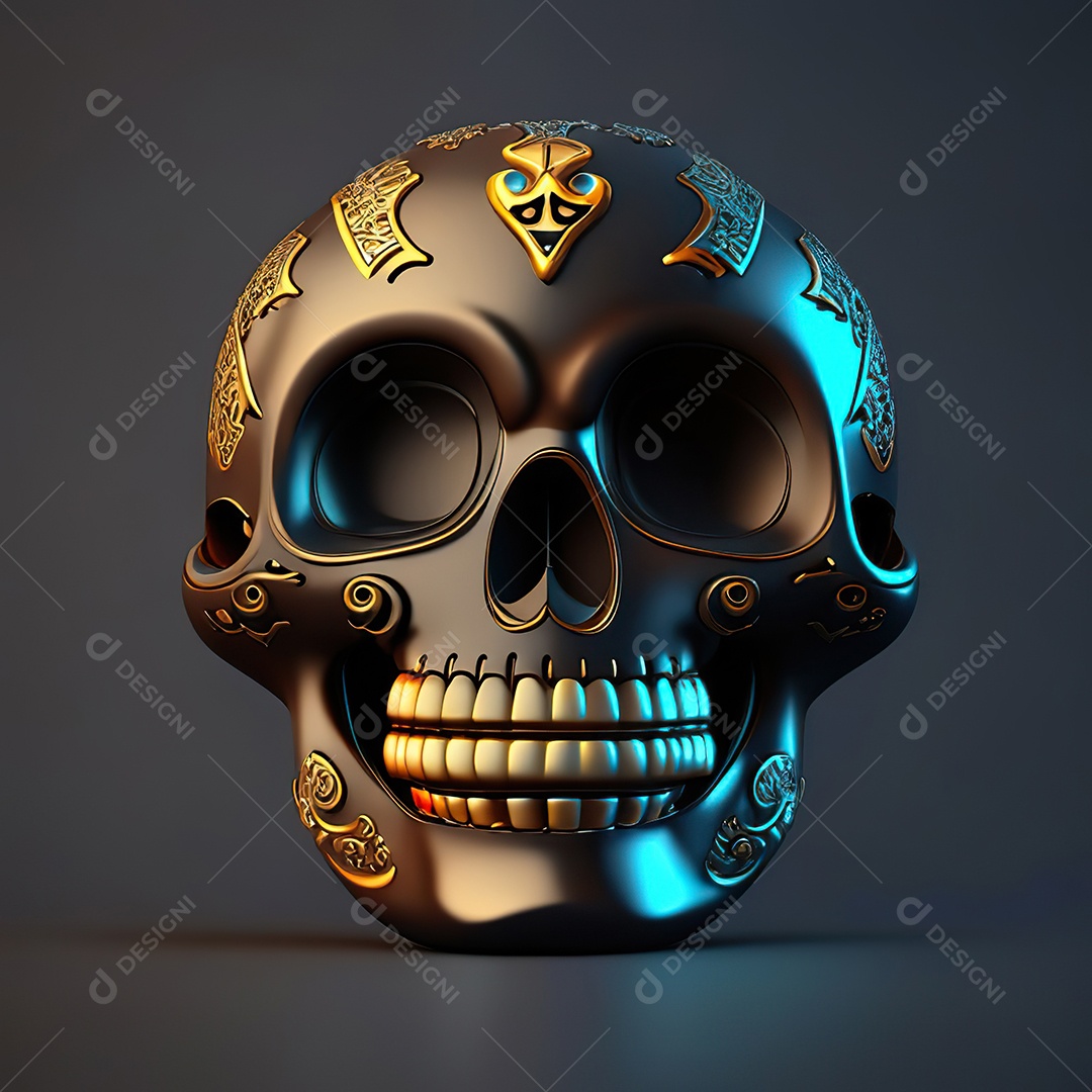 Caveira emoji engraçado altamente detalhado 8k