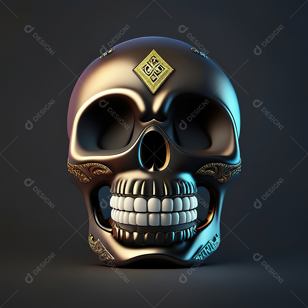 Caveira emoji engraçado altamente detalhado 8k