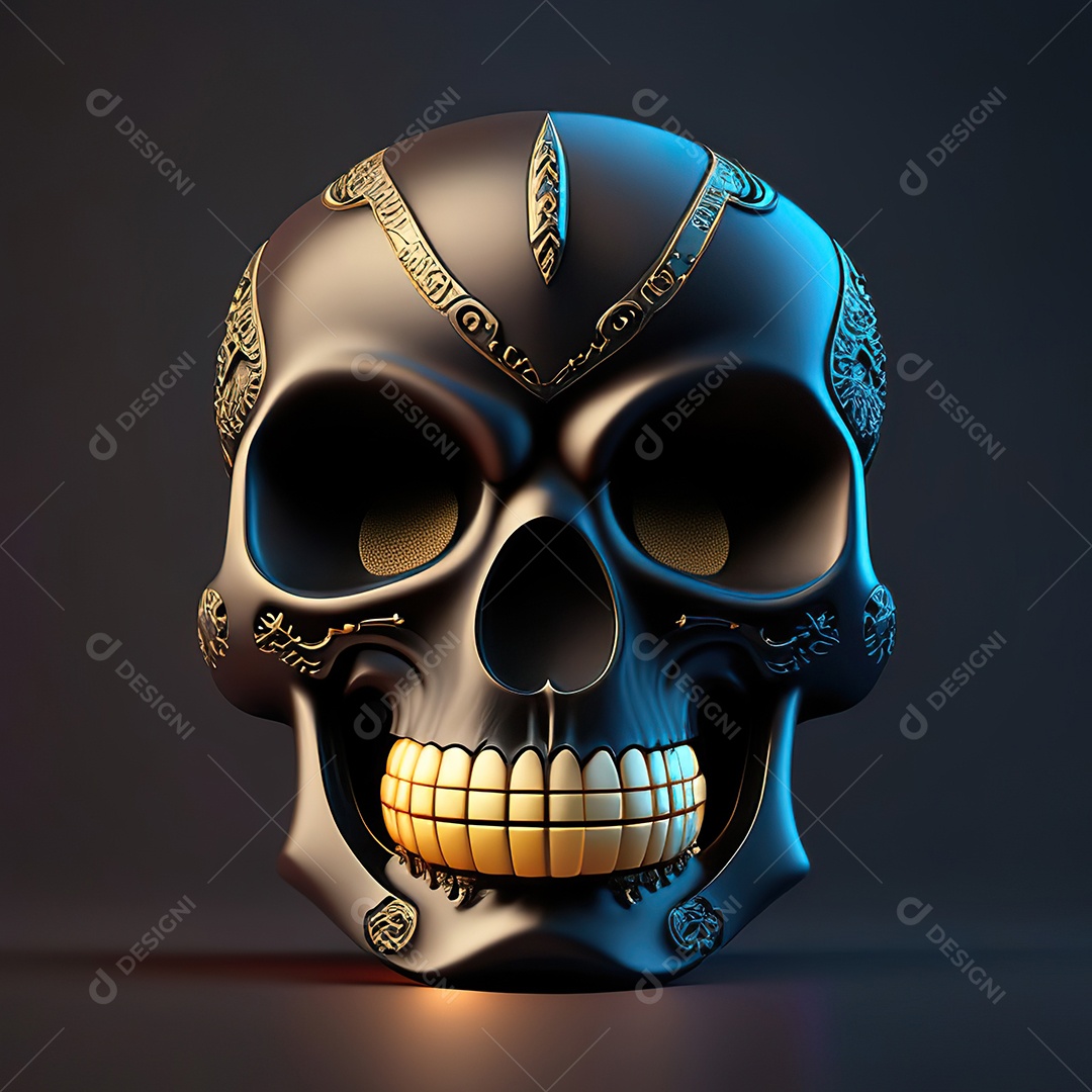 Caveira emoji engraçado altamente detalhado 8k