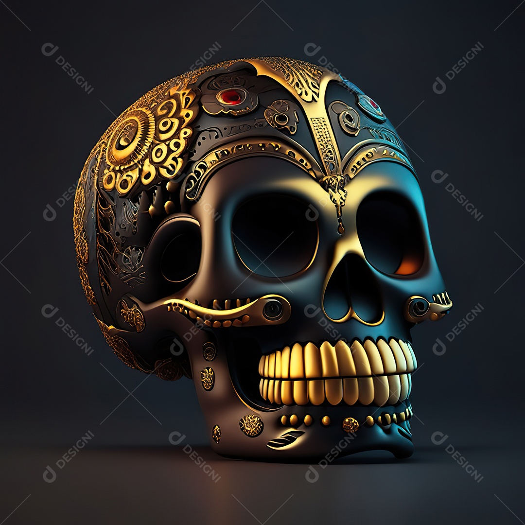 Caveira emoji engraçado altamente detalhado 8k