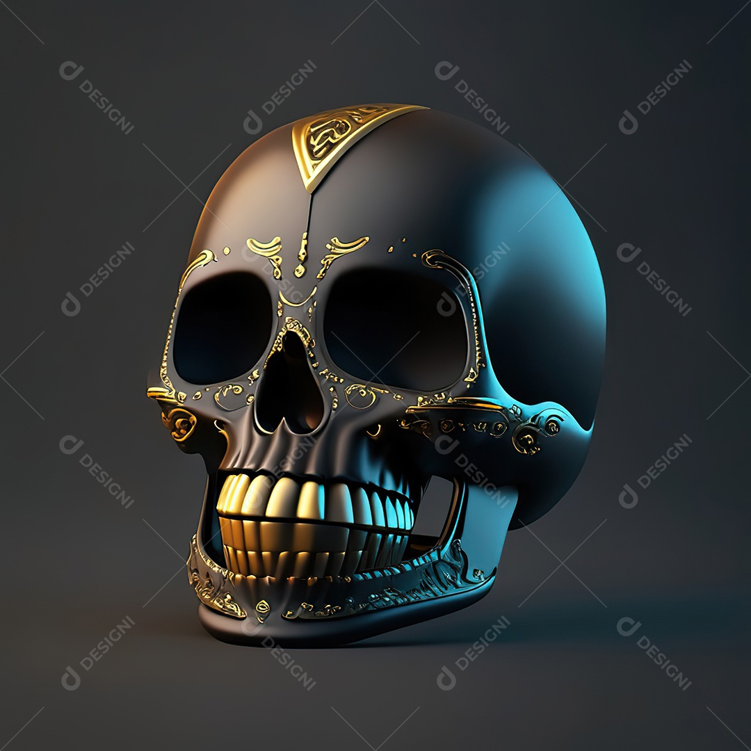 Caveira emoji engraçado altamente detalhado 8k