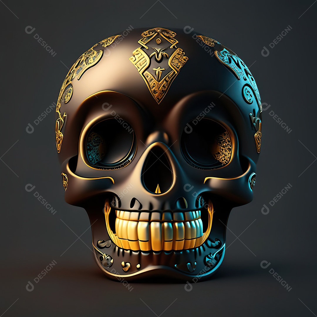 Caveira emoji engraçado altamente detalhado 8k