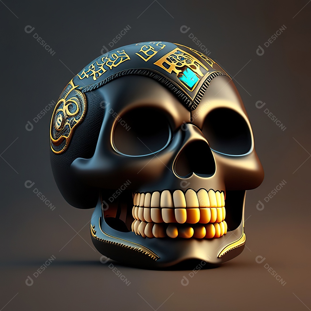 Caveira emoji engraçado altamente detalhado 8k