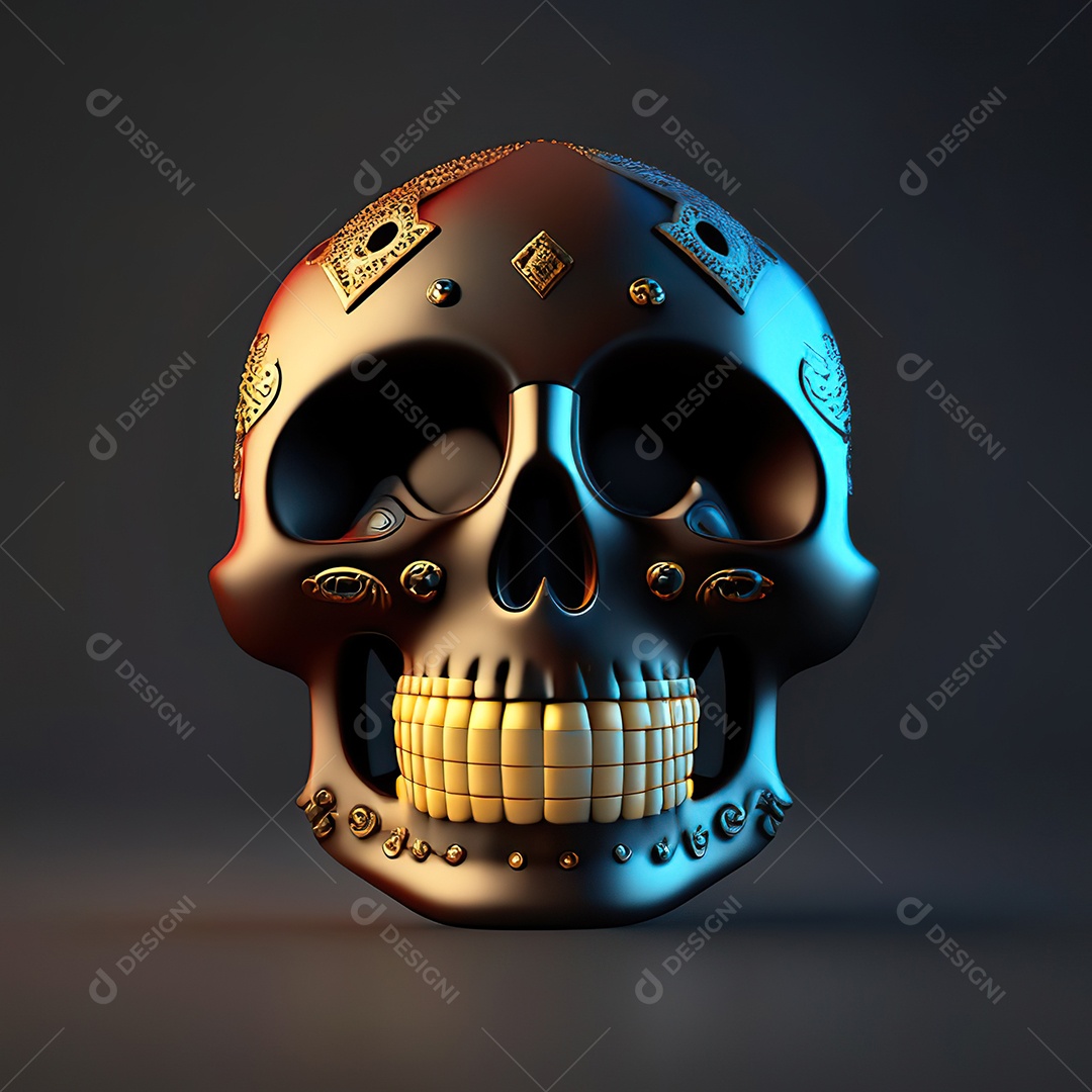 Caveira emoji engraçado altamente detalhado 8k