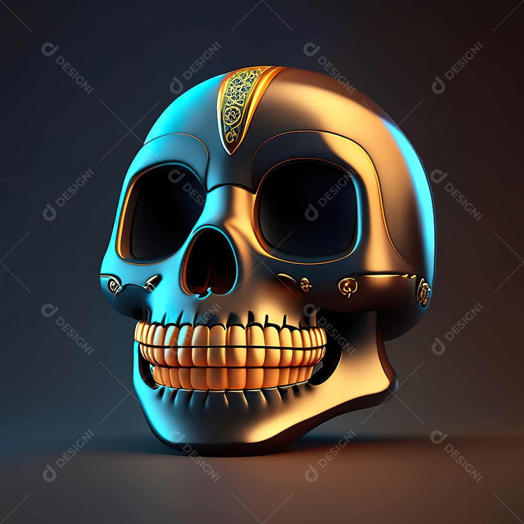 Caveira emoji engraçado altamente detalhado 8k