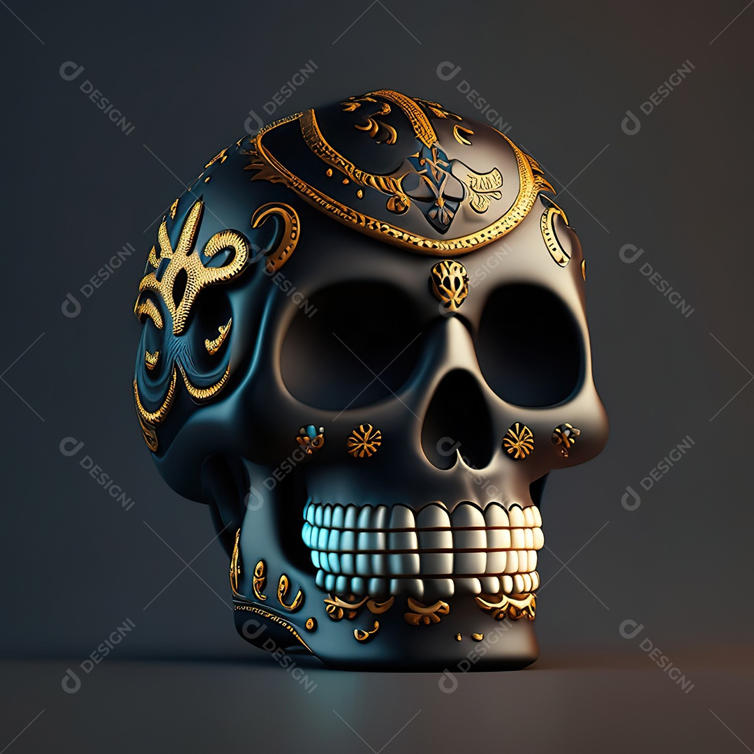 Caveira emoji engraçado altamente detalhado 8k