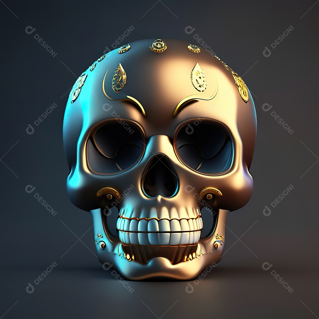 Caveira emoji engraçado altamente detalhado 8k