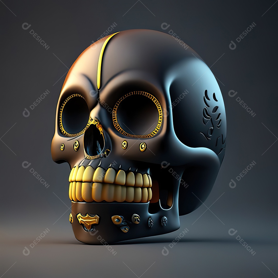 Caveira emoji engraçado altamente detalhado 8k