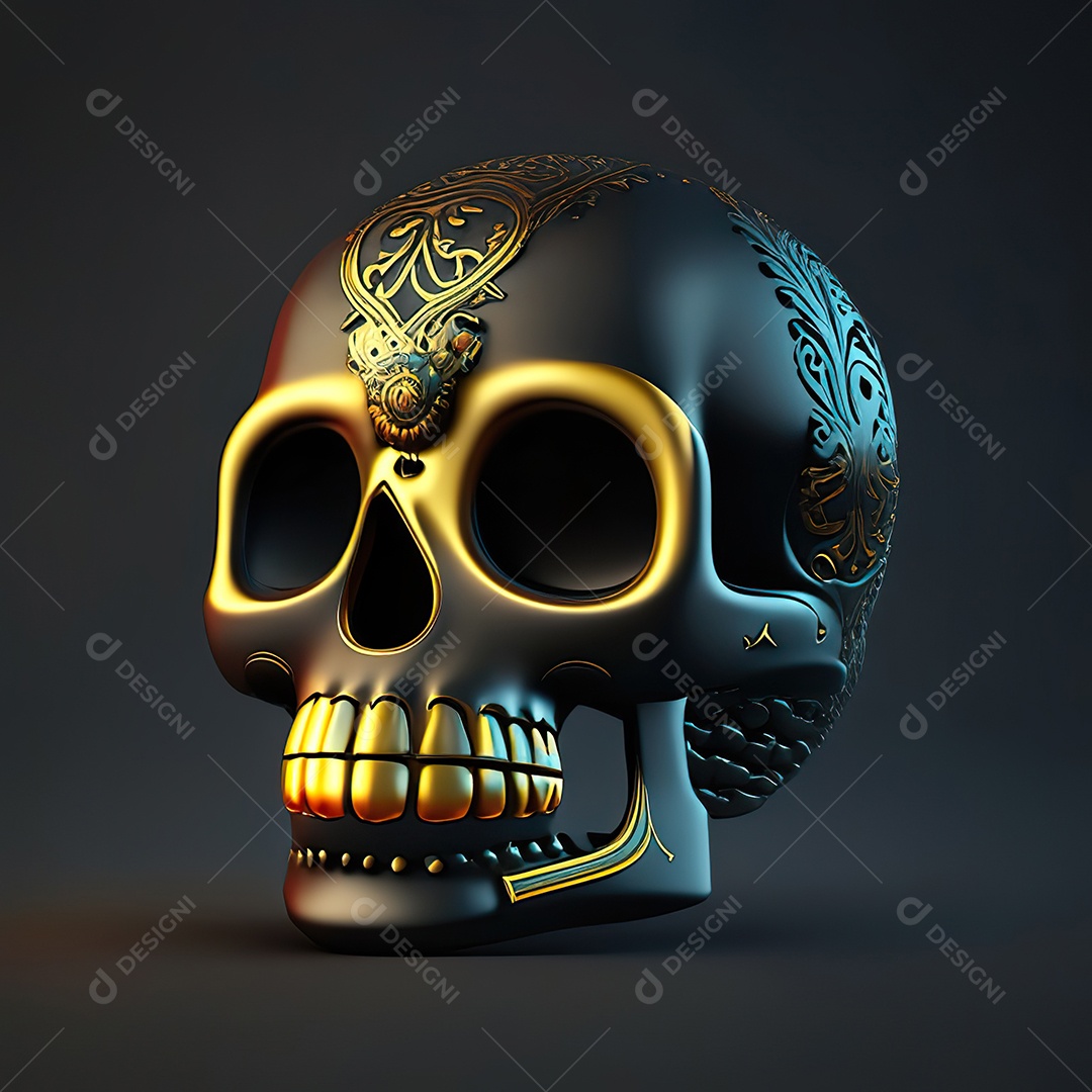 Caveira emoji engraçado altamente detalhado 8k