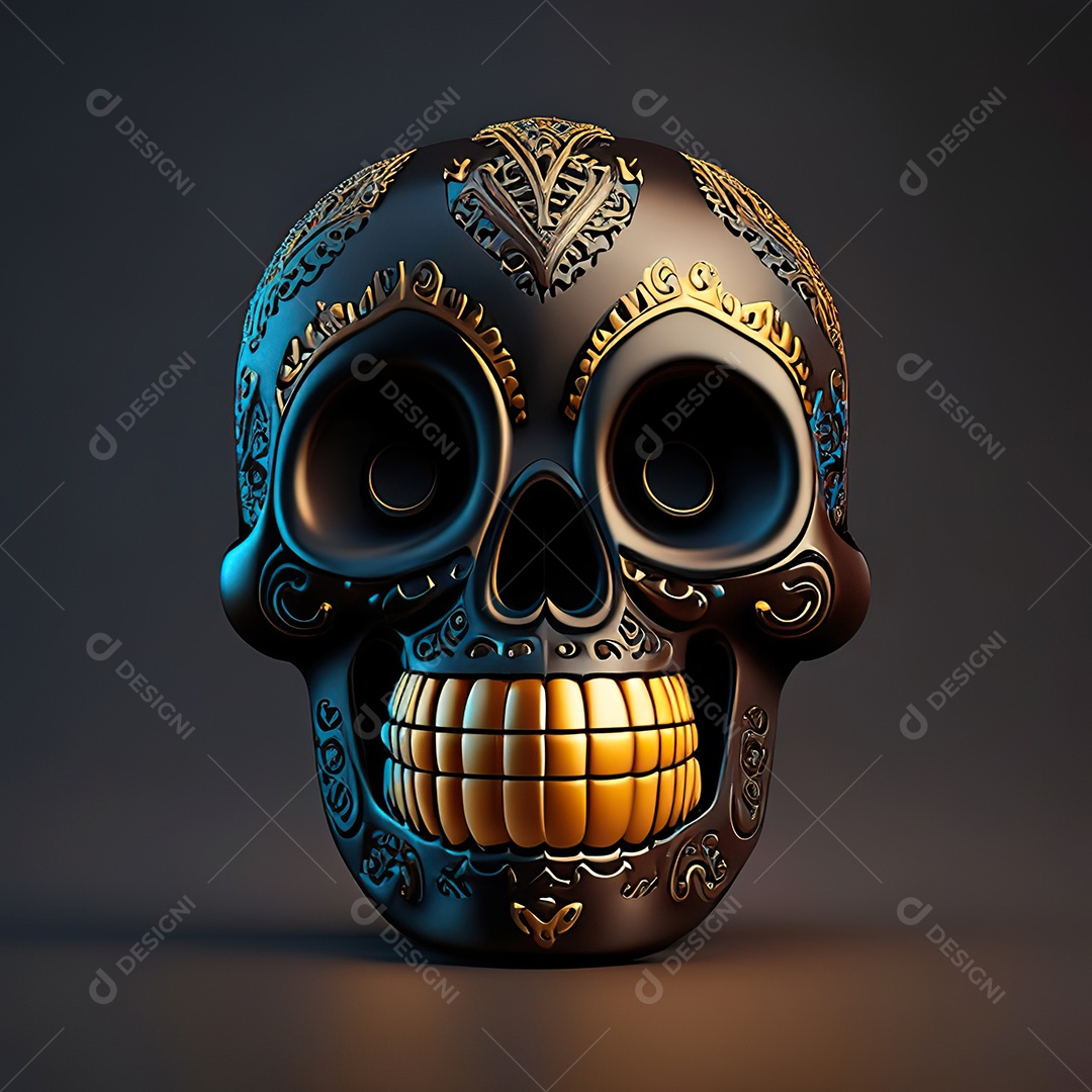 Caveira emoji engraçado altamente detalhado 8k