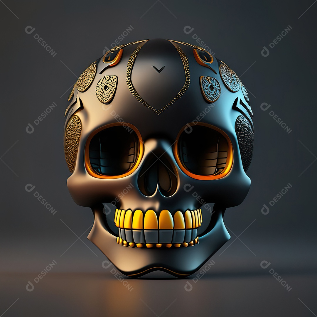 Caveira emoji engraçado altamente detalhado 8k