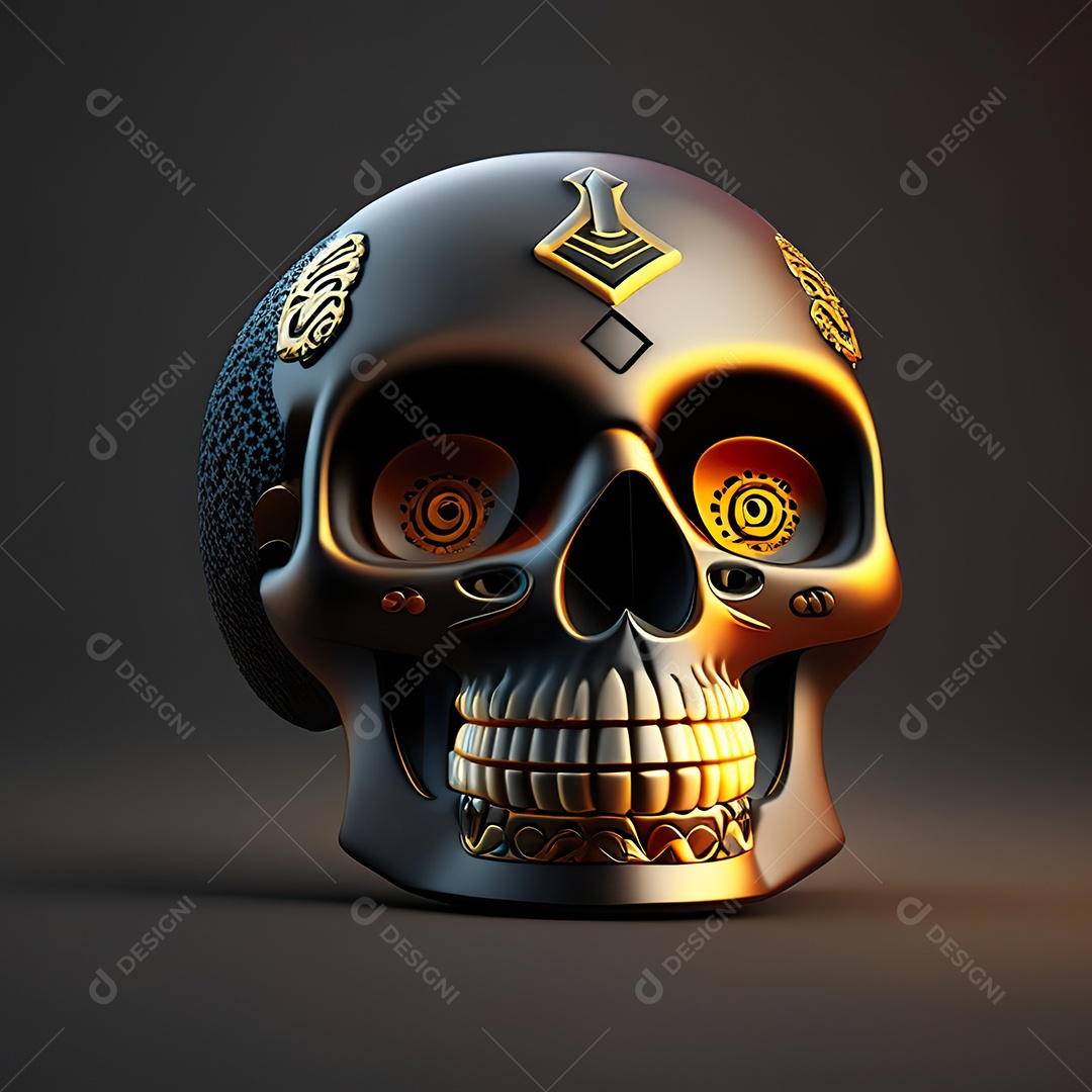 Caveira emoji engraçado altamente detalhado 8k
