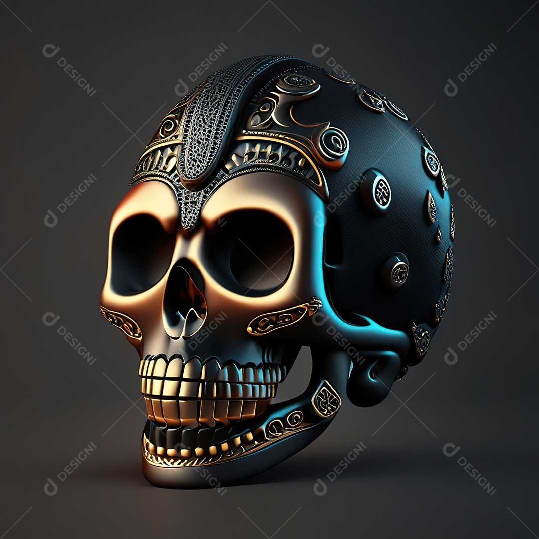 Caveira emoji engraçado altamente detalhado 8k