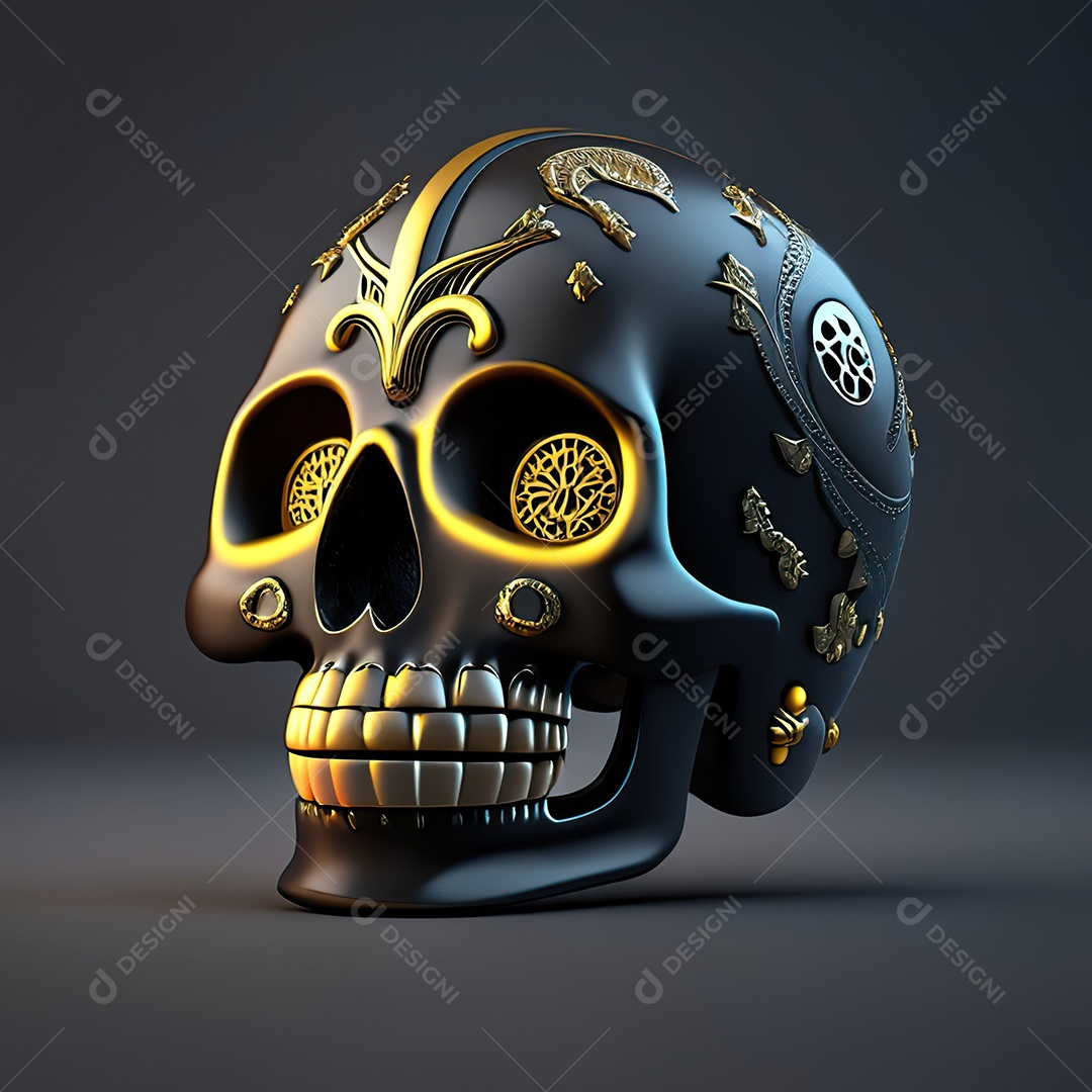 Caveira emoji engraçado altamente detalhado 8k