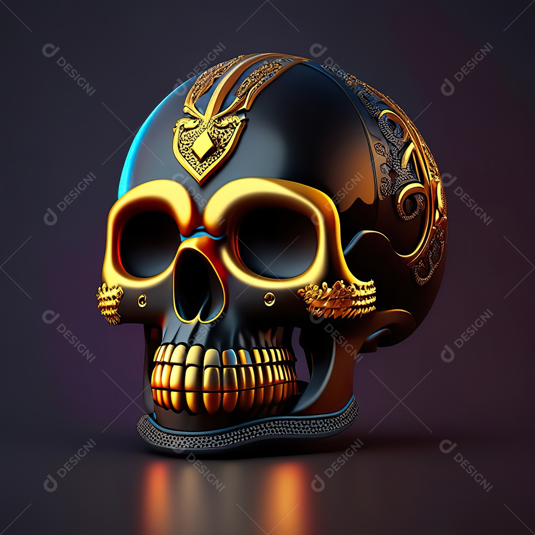 Caveira emoji engraçado altamente detalhado 8k