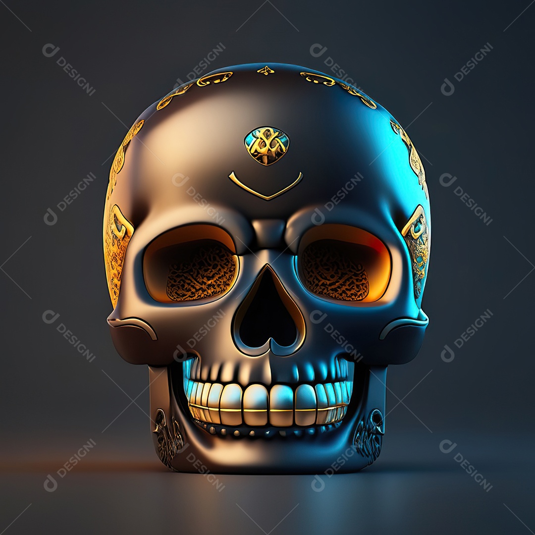 Caveira emoji engraçado altamente detalhado 8k