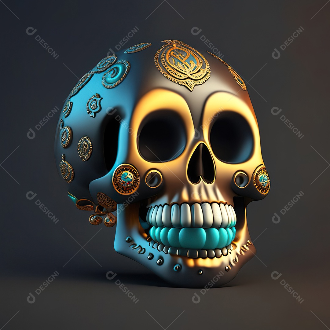 Caveira emoji engraçado altamente detalhado 8k