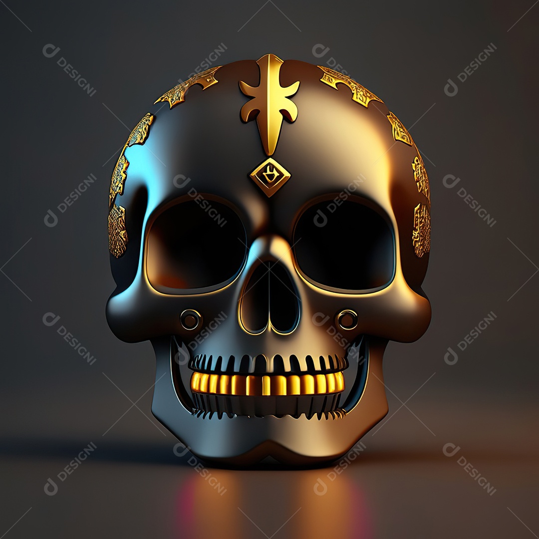 Caveira emoji engraçado altamente detalhado 8k