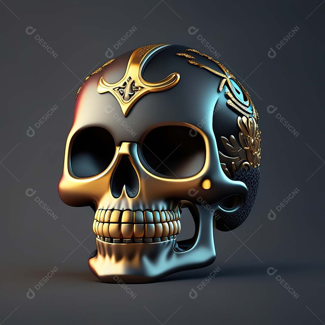 Caveira emoji engraçado altamente detalhado 8k