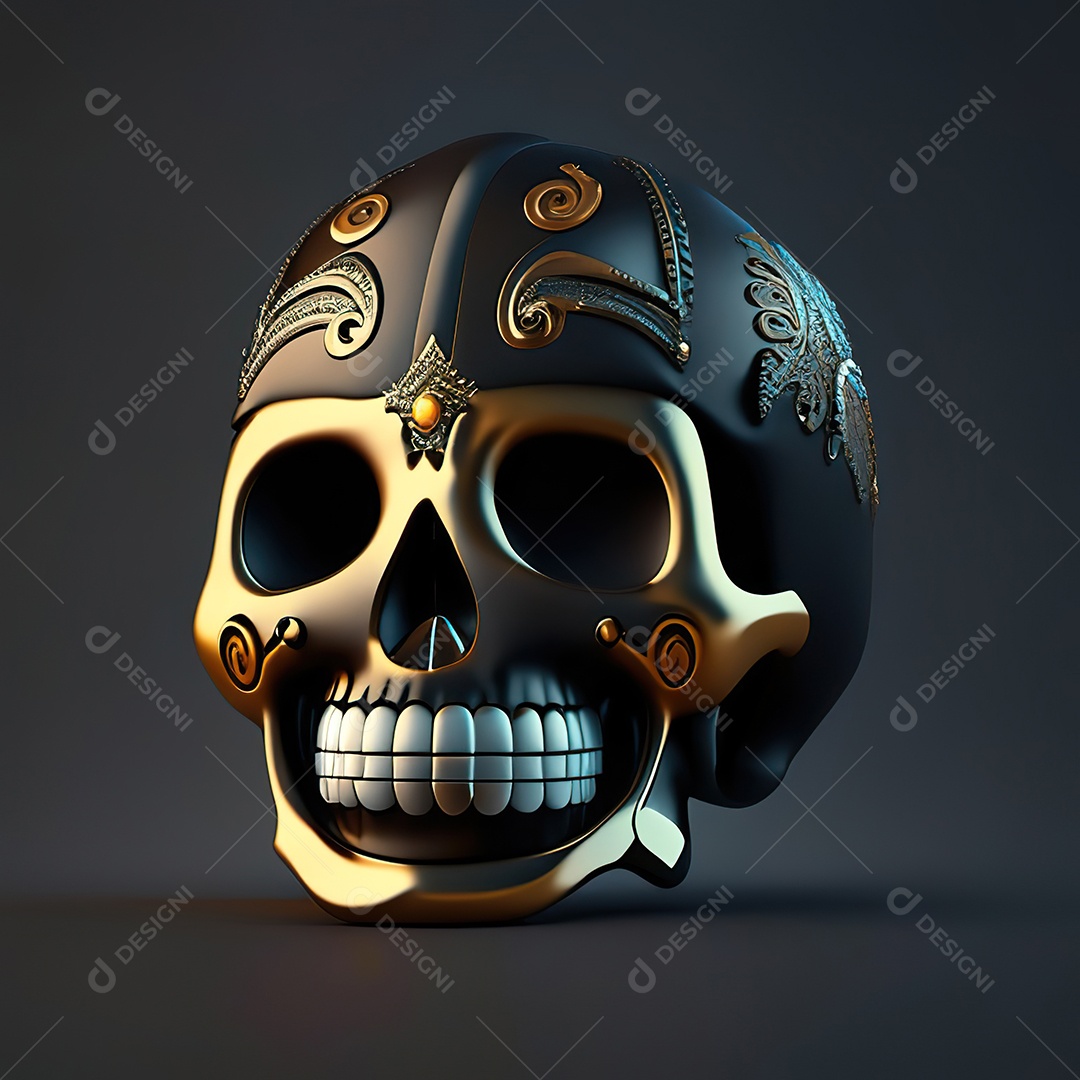 Caveira emoji engraçado altamente detalhado 8k