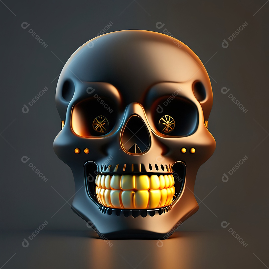 Caveira emoji engraçado altamente detalhado 8k