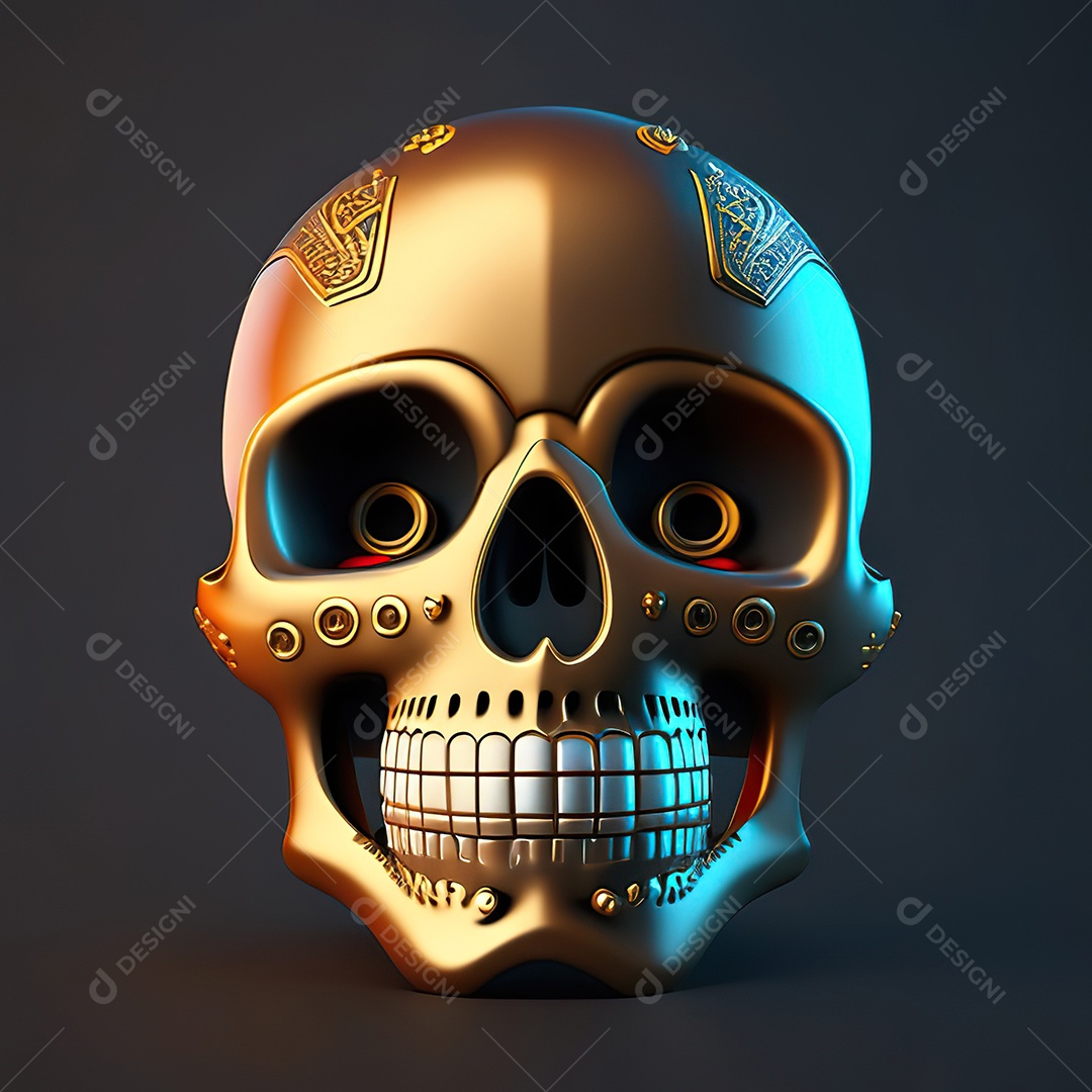 Caveira emoji engraçado altamente detalhado 8k