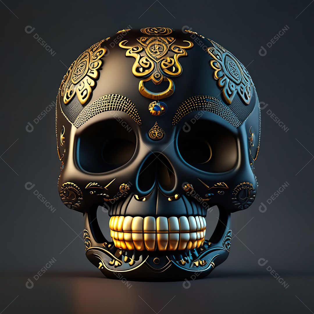 Caveira emoji engraçado altamente detalhado 8k