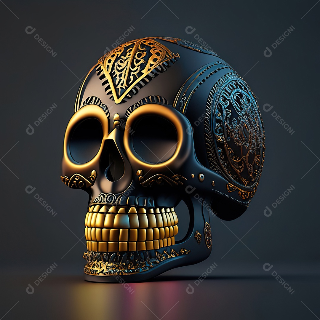 Caveira emoji engraçado altamente detalhado 8k