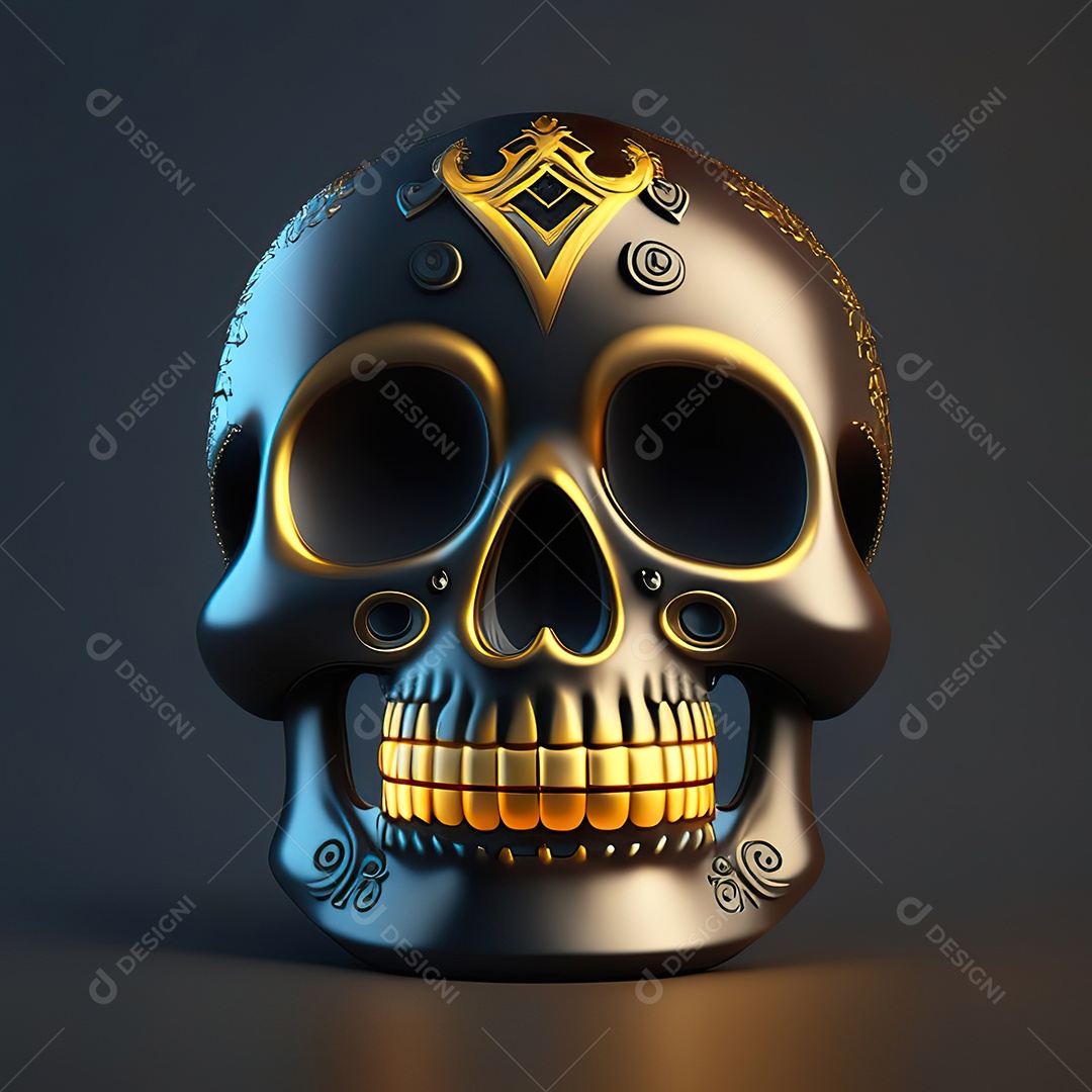 Caveira emoji engraçado altamente detalhado 8k