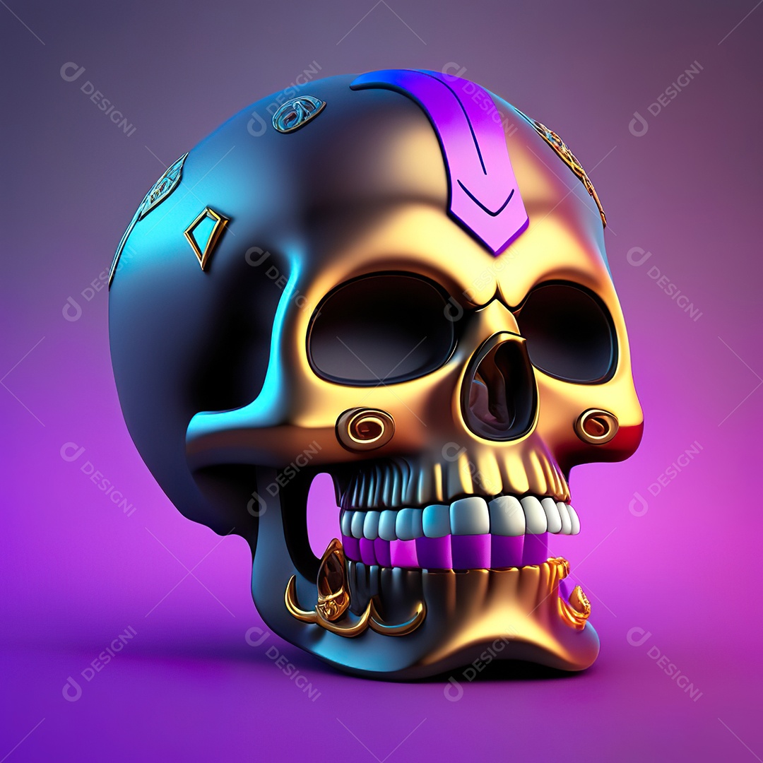 Caveira emoji engraçado altamente detalhado 8k