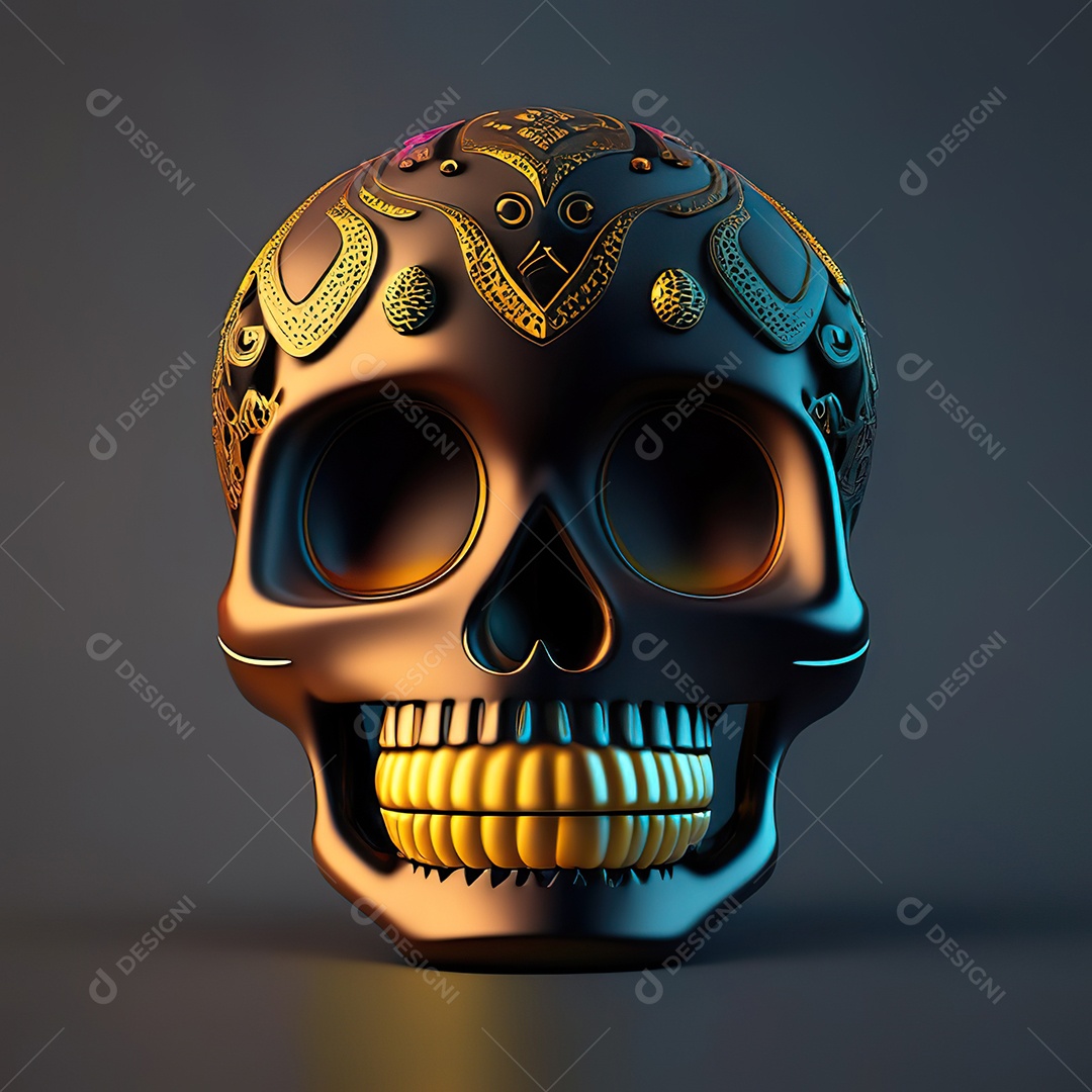 Caveira emoji engraçado altamente detalhado 8k