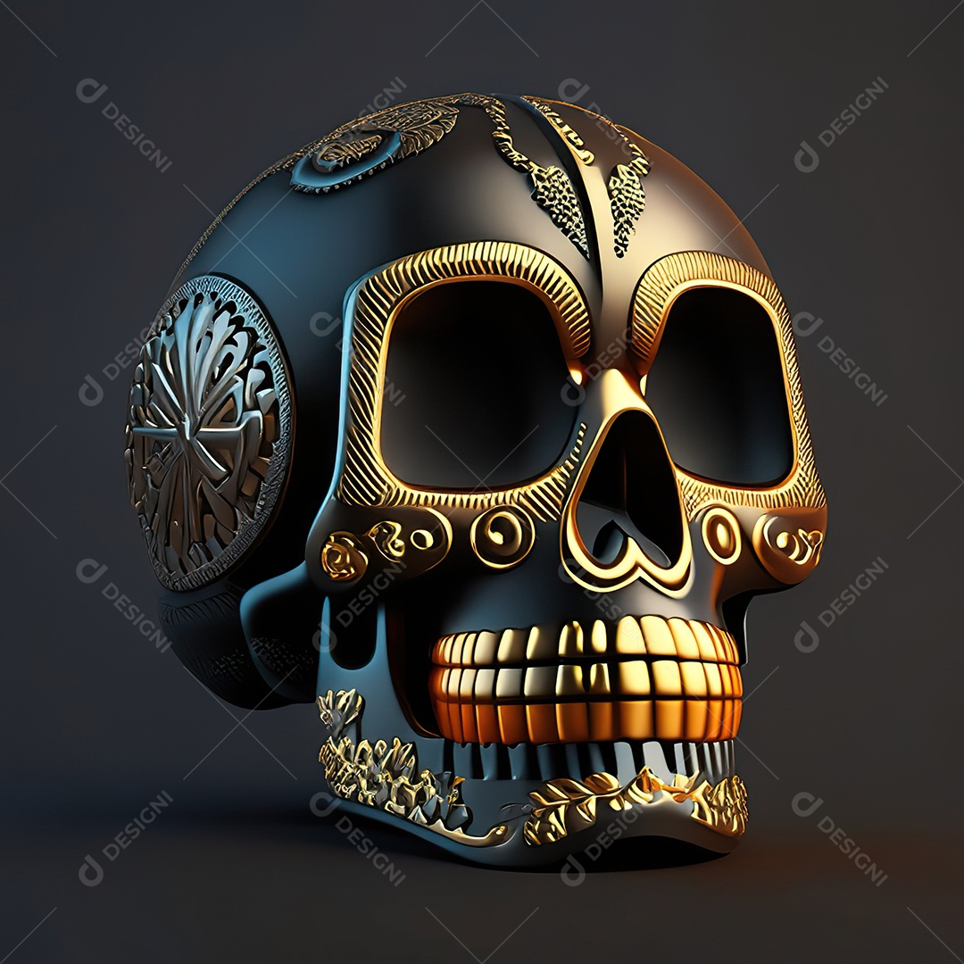 Caveira emoji engraçado altamente detalhado 8k