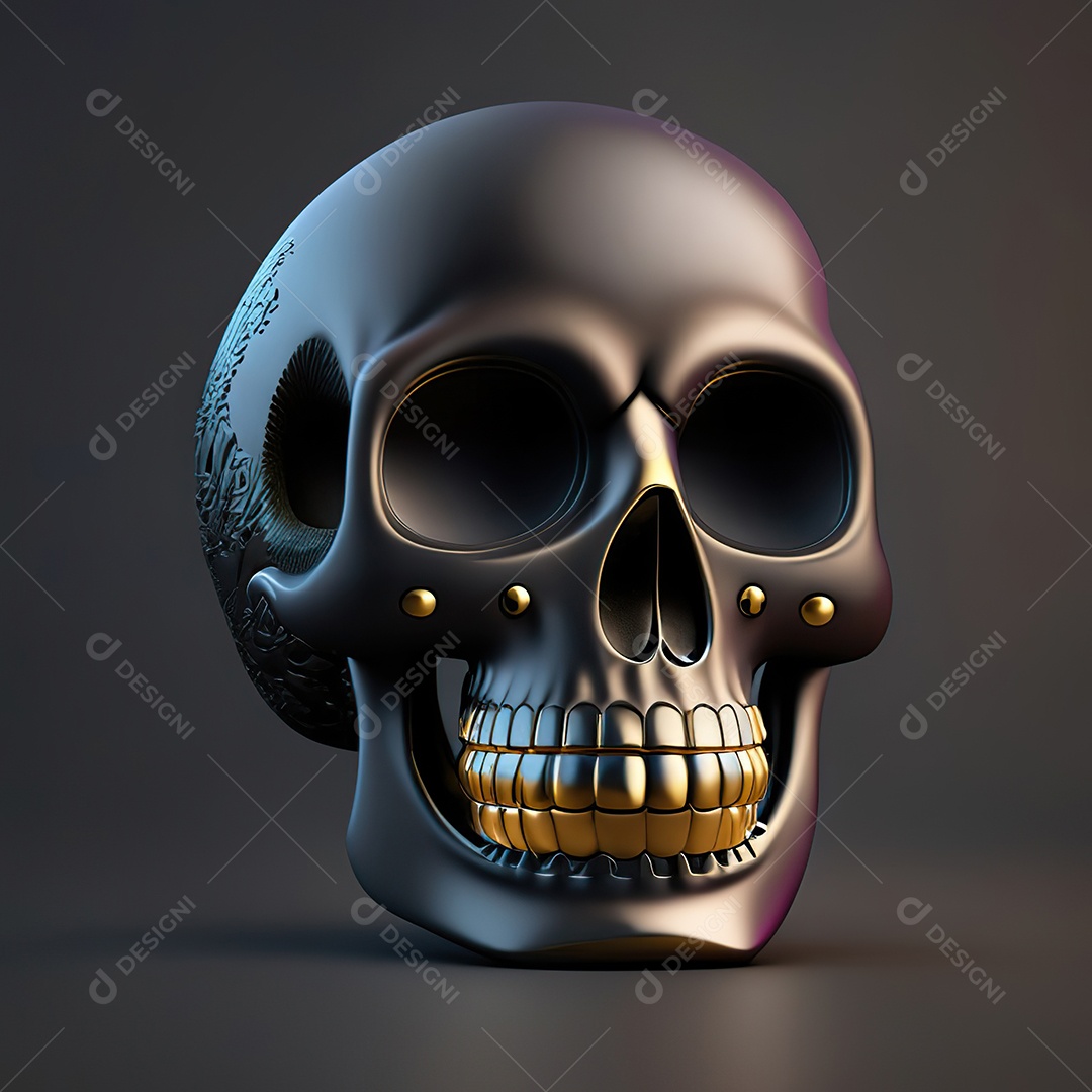 Caveira emoji engraçado altamente detalhado 8k