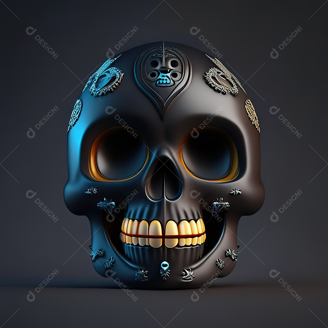 Caveira emoji engraçado altamente detalhado 8k