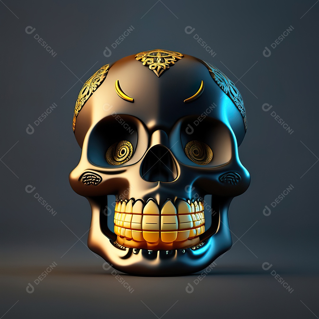 Caveira emoji engraçado altamente detalhado 8k